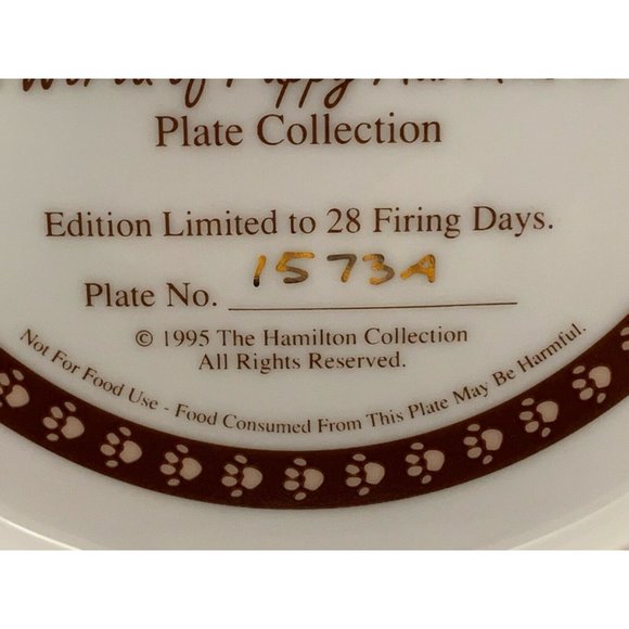 1995 Swimming Lessons Plate - Jon Nen - A World of Puppy Adventures Collection - Picture 6 of 7